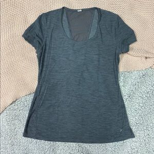 Grey athletic shirt with mesh detailing